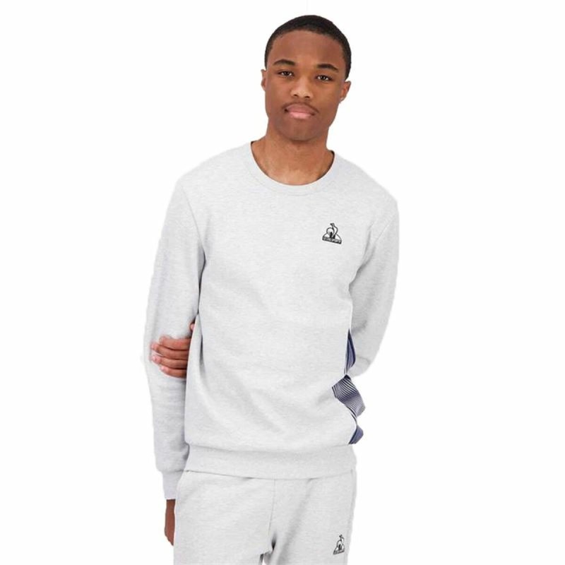 Sweat sans capuche homme Le coq sportif Heritage N°1 Gris