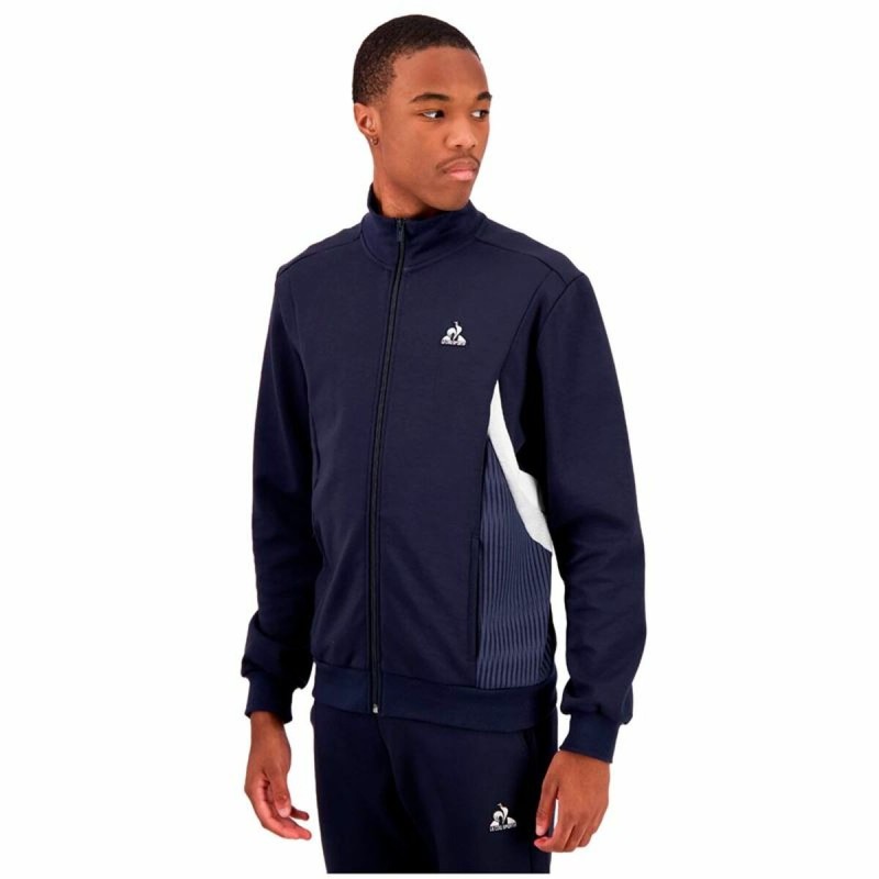 Sweat sans capuche homme Le coq sportif Heritage Fz Sweat N°1 Bleu foncé