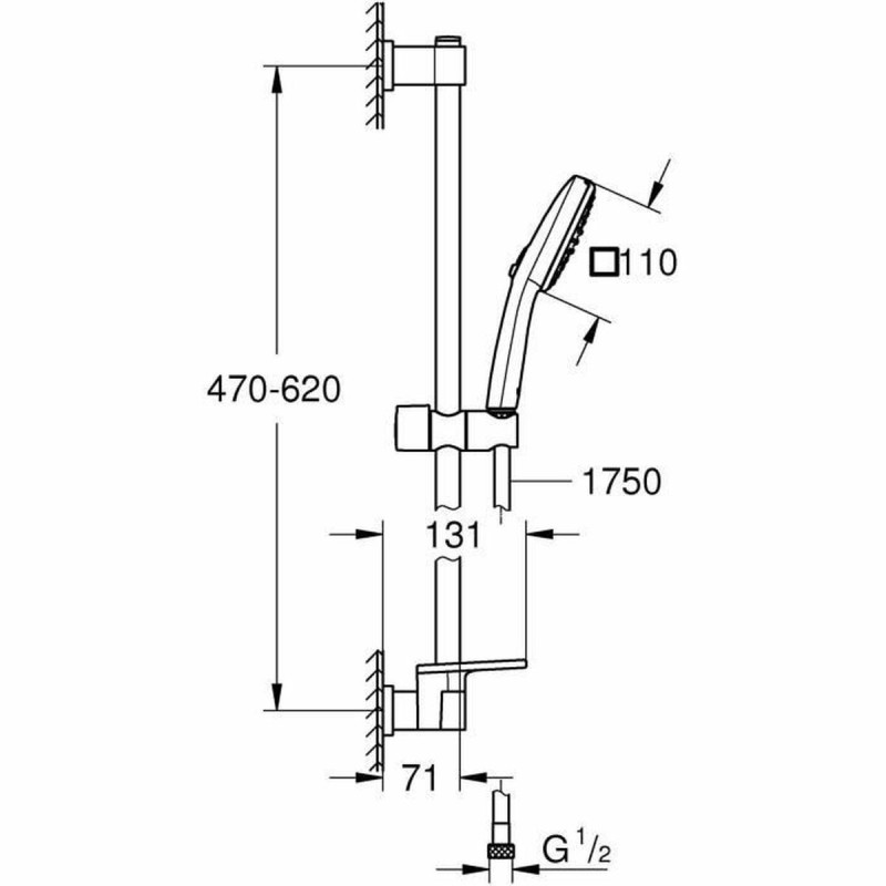 Colonne de douche Grohe Vitalio Comfort 110 Plastique