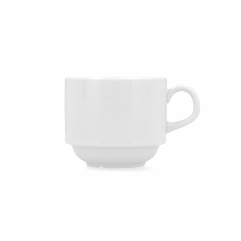 Tasse à infusion Bidasoa Glacial Blanc Céramique 250 ml (6 Unités) (Pack 6x)