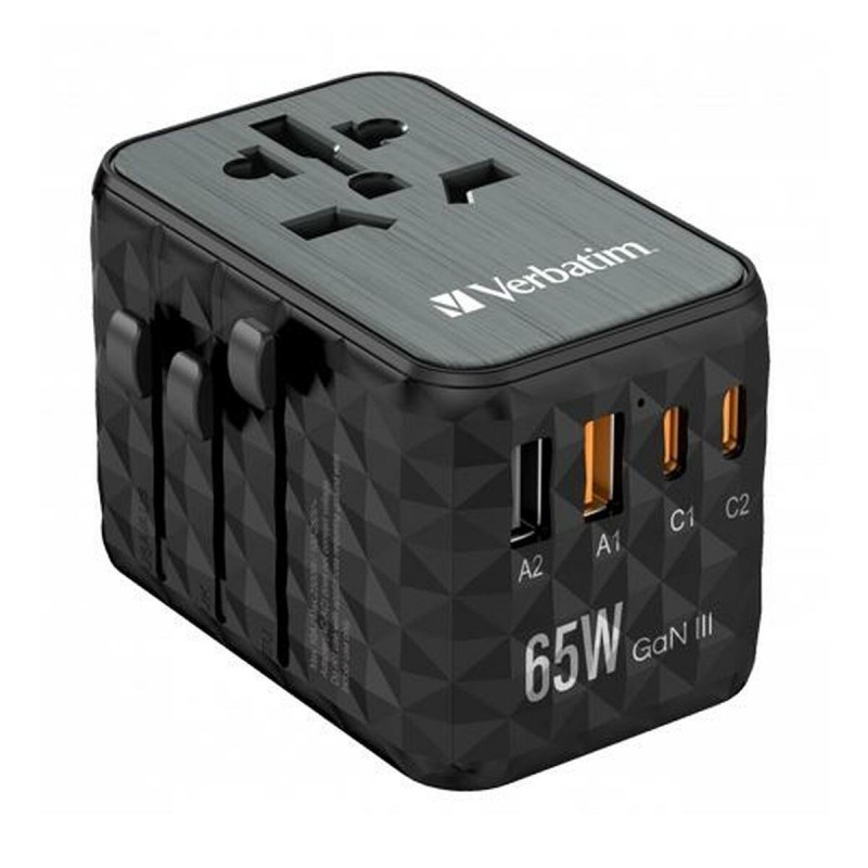 Adaptateur universel Verbatim Noir Gris 65 W