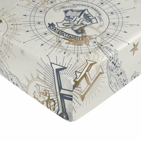 Drap housse Harry Potter Blanc Beige Doré Gran lit 2 persones