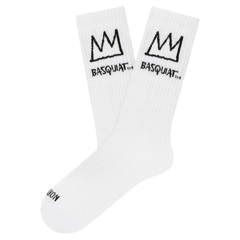 Chaussettes Jimmy Lion Basquiat Crown Blanc 41-46