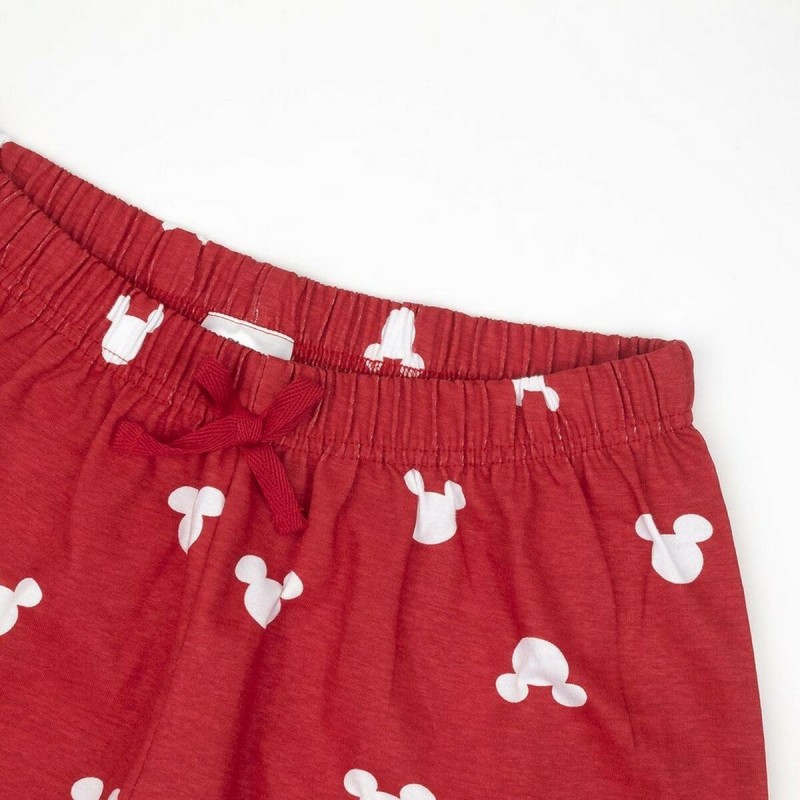 Pyjama D'Été Minnie Mouse Rouge Femme Gris