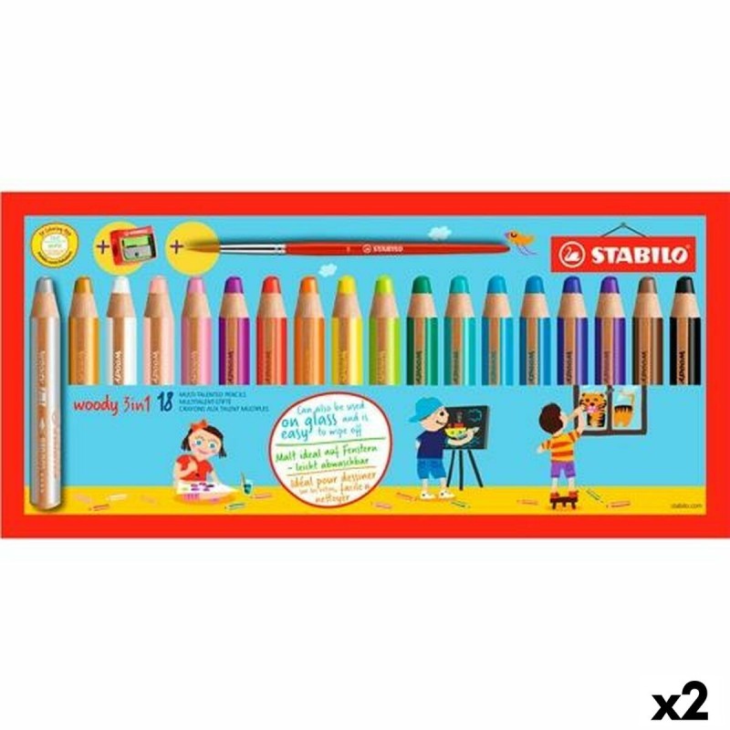 Crayons de couleur Stabilo Multicouleur 18 Pièces (2 Unités)