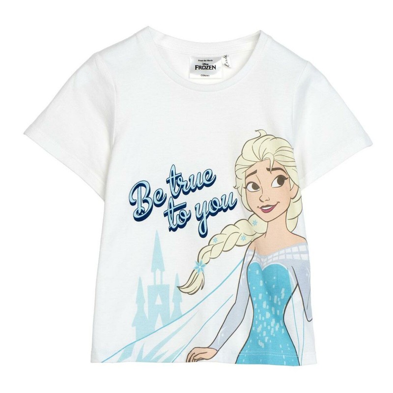 T shirt à manches courtes Enfant Frozen Blanc