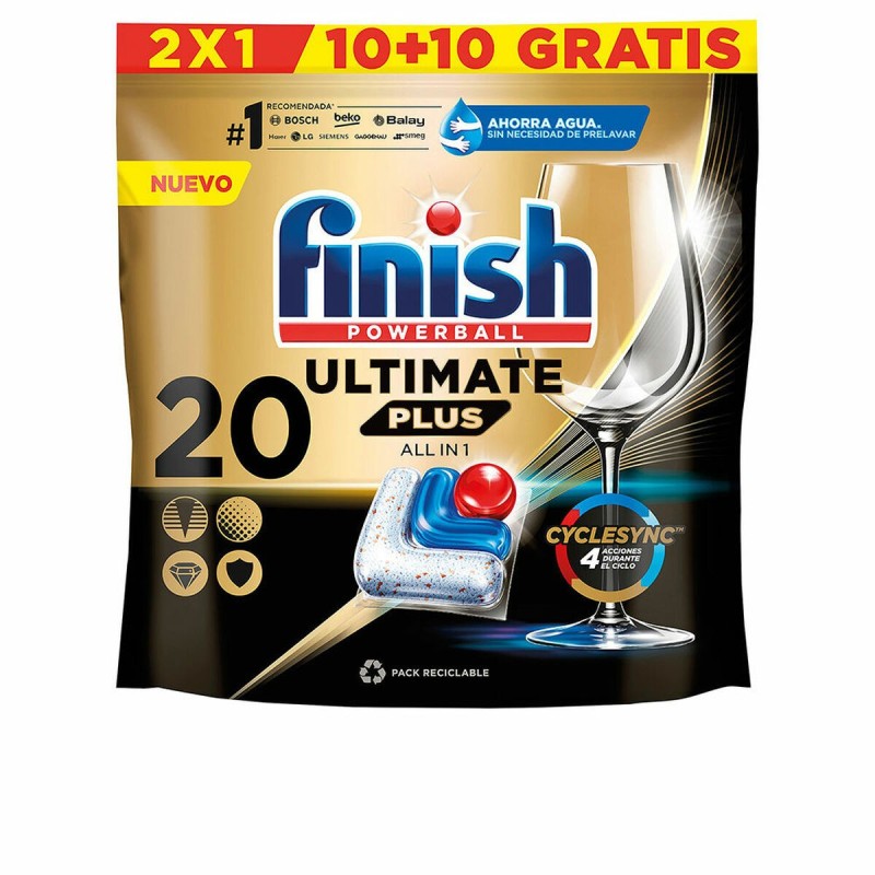 Tablettes pour Lave-vaisselle Finish Ultimate Plus (20 Unités)