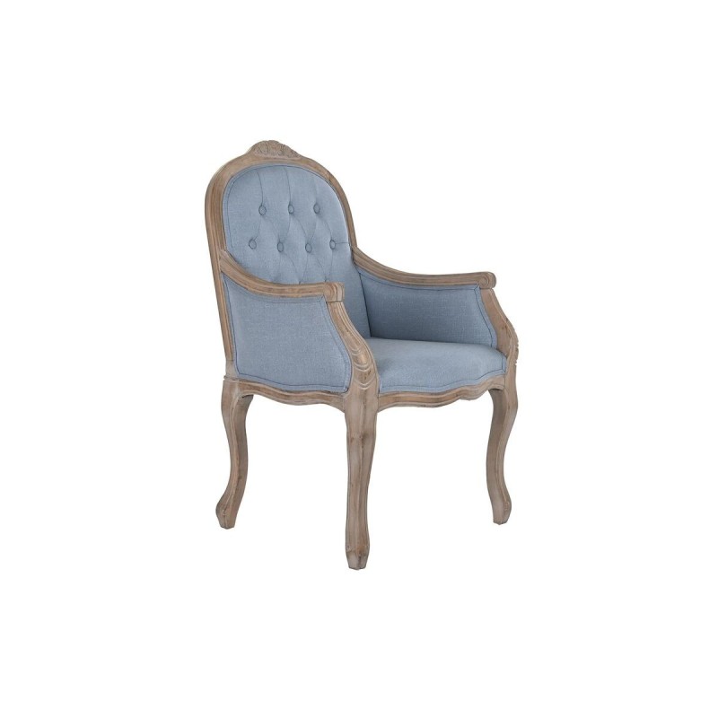 Chaise de Salle à Manger DKD Home Decor Bleu Naturel 30 x 40 cm 62 x 55 x 100 cm 63