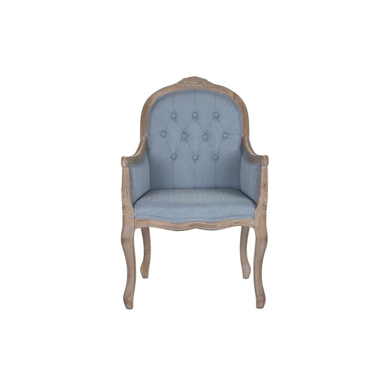 Chaise de Salle à Manger DKD Home Decor Bleu Naturel 30 x 40 cm 62 x 55 x 100 cm 63,5 x 50 x 102 cm