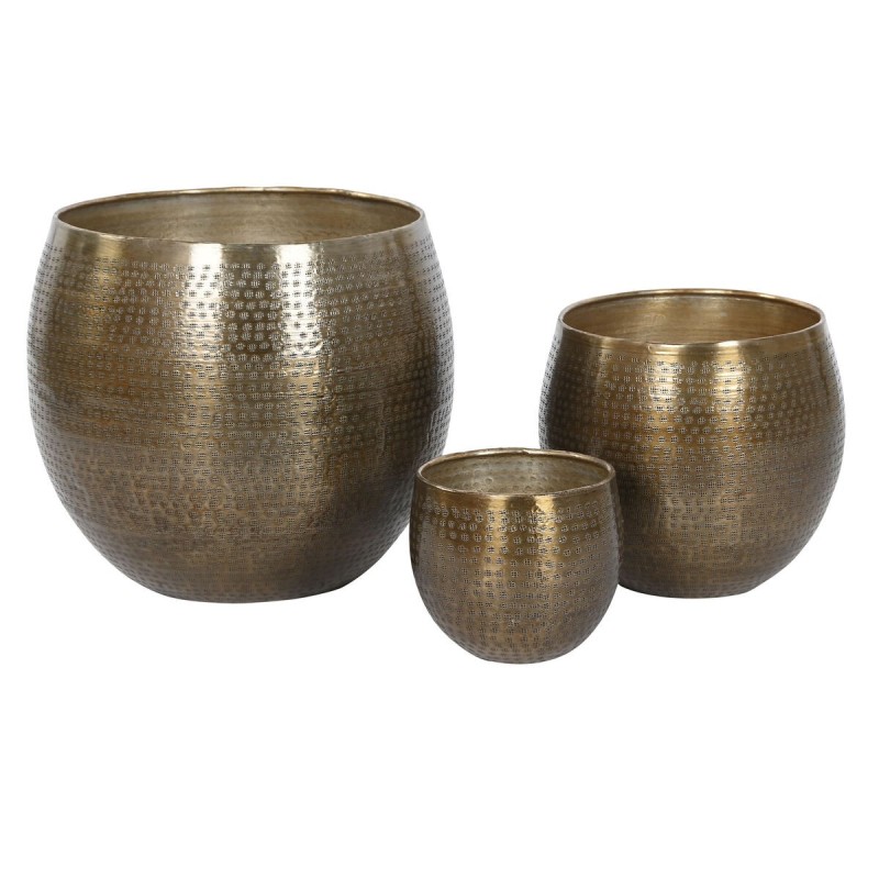 Set de pots Home ESPRIT Doré Aluminium 47 x 47 x 40