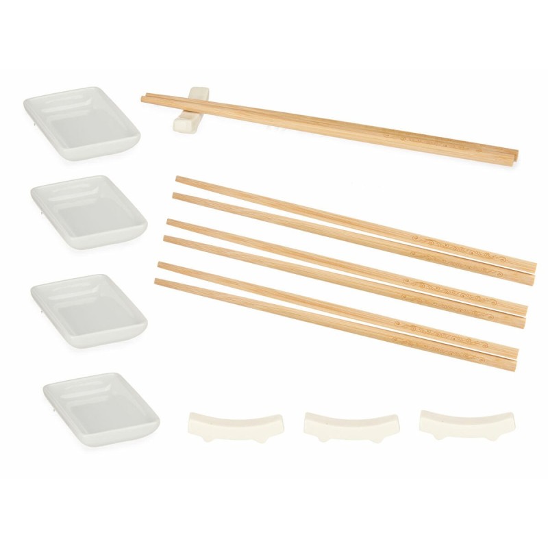 Set de sushi Kinvara 1249SJ4111 Blanc Bambou Porcelaine (12 Pièces) (6 Unités)