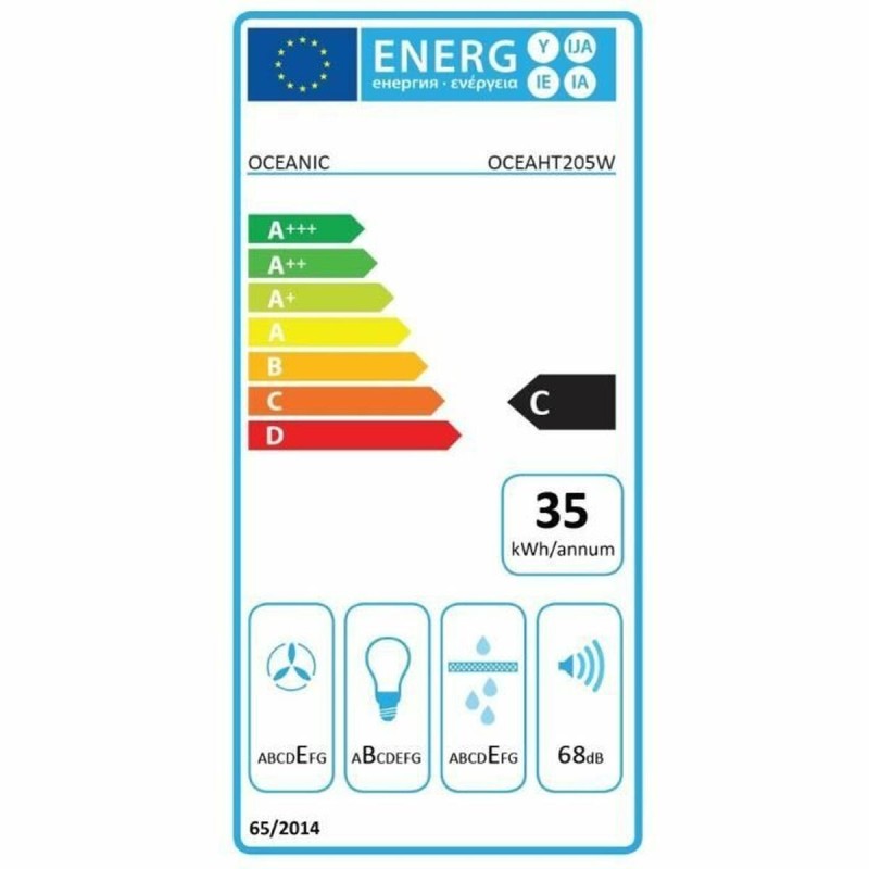 Hotte standard Oceanic OCEAHT205W Blanc 205 m3/h