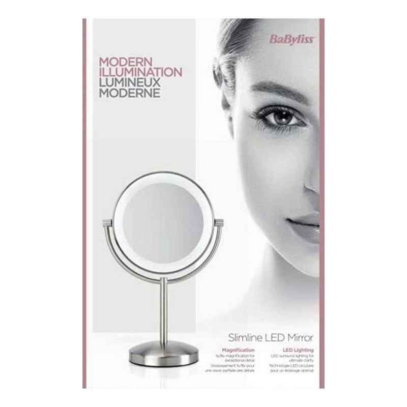 Miroir Grossissant avec LED Babyliss Espejo De Maquillaje Led Double face