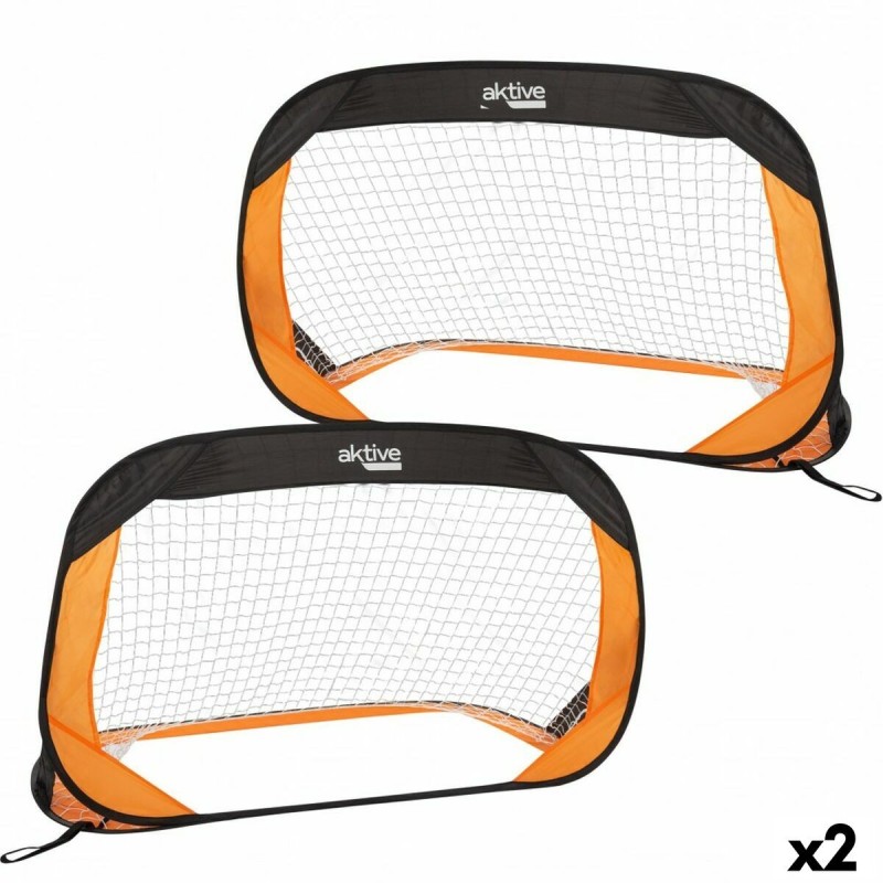 Jeu de 2 cages de football Aktive 120 x 80 x 80 cm (2 Unités)