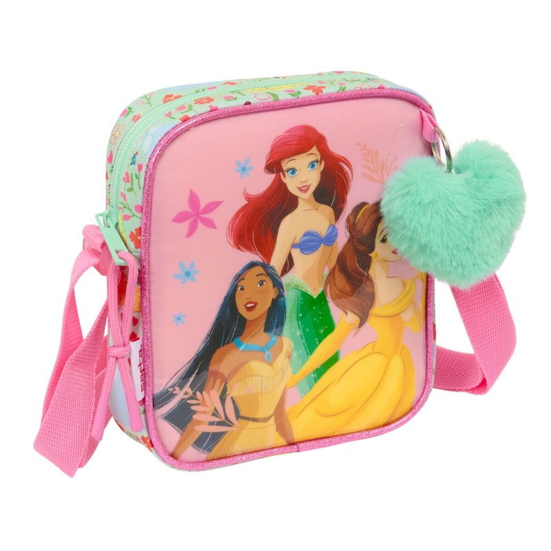 Sac à Bandoulière Disney Princess Bloom Vert Rose 16 x 18 x 4 cm