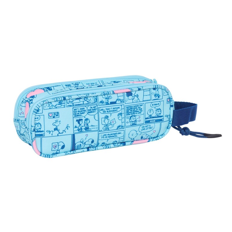 Trousse Fourre-Tout Double Snoopy Love Bleu clair 21 x 8 x 6 cm