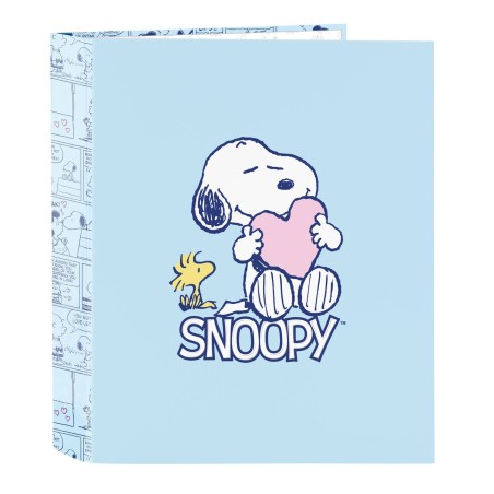 Reliure à anneaux Snoopy Love Bleu A4 27 x 33 x 6 cm