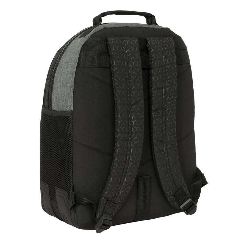 Cartable BlackFit8 Old school Noir Gris 32 x 42 x 15 cm