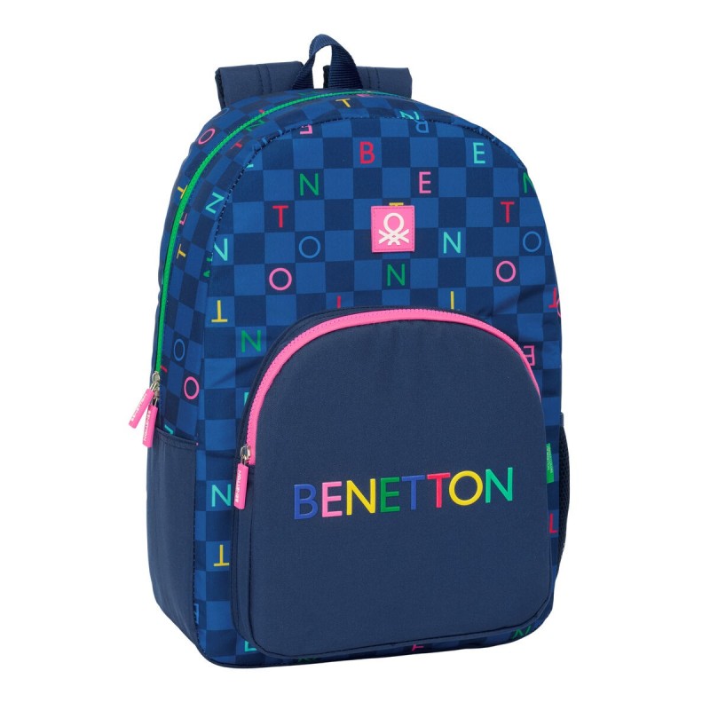 Cartable Benetton Damero Blue marine 30 x 46 x 14 cm