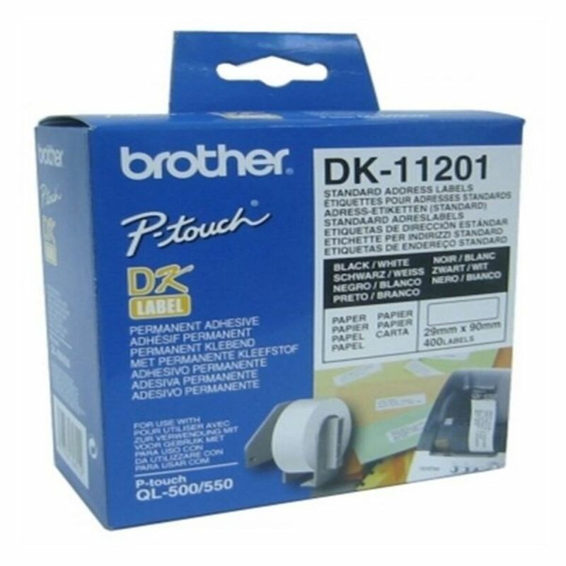 Etiquettes pour Imprimante Brother DK11201 29 x 90 mm Noir Blanc