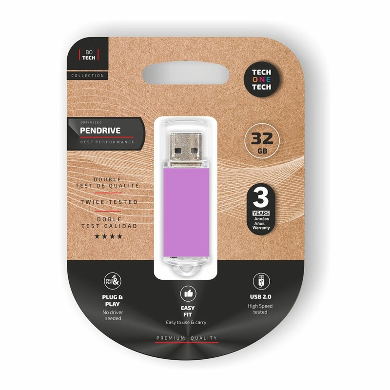 Clé USB Tech One Tech Pourpre 32 GB