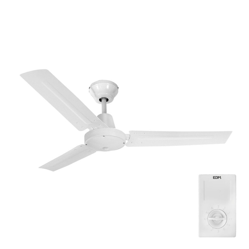 Ventilateur de Plafond EDM 33981 Blanc 60 W Ø 140 cm industriel