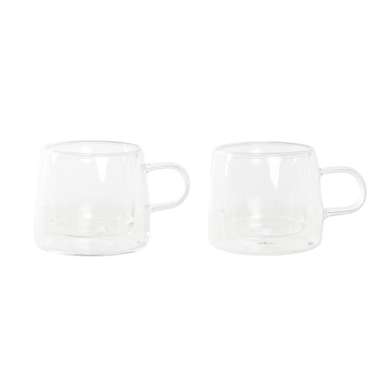 Ensemble de tasses à café DKD Home Decor Verre Transparent Verre Borosilicaté (80 ml)