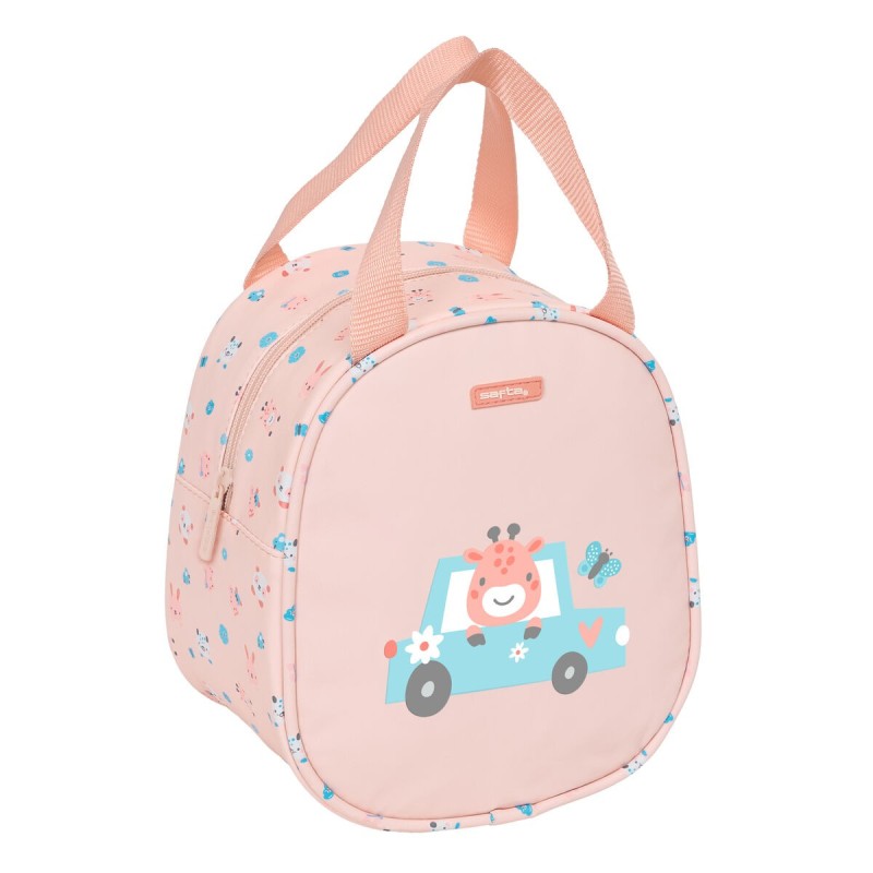 Sac glacière goûter Safta Jirafa Corail 19 x 22 x 14 cm