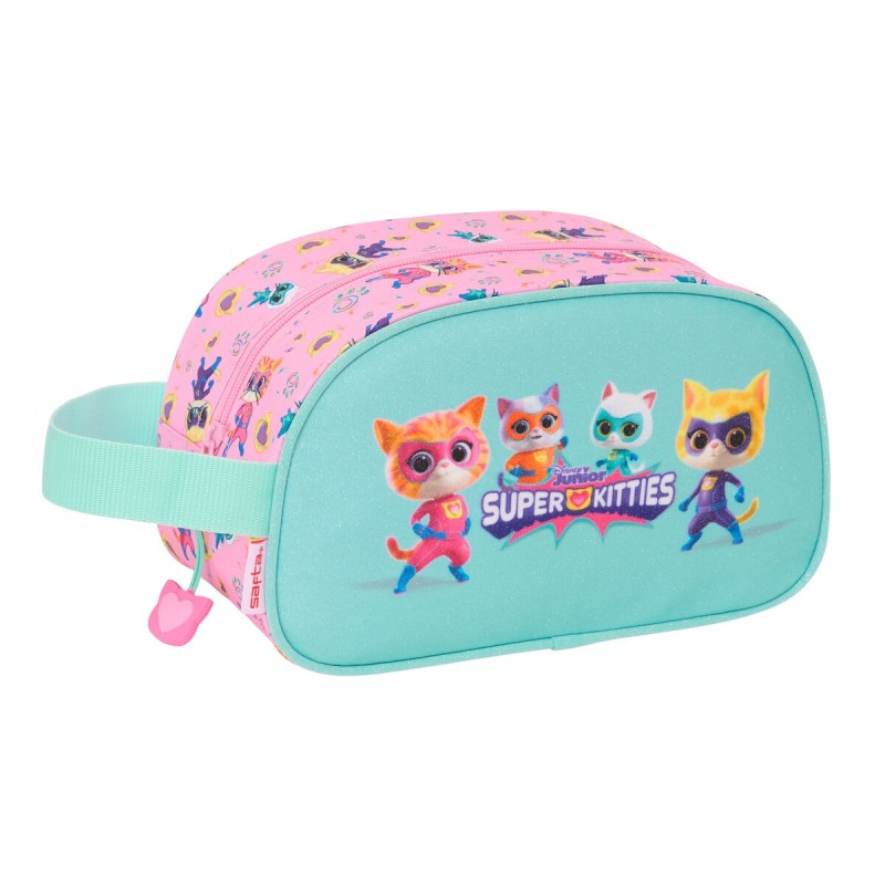 Nécessaire de Voyage SuperKitties Rose Turquoise 26 x 15 x 12 cm