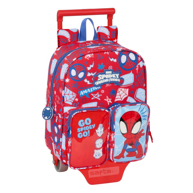 Cartable à roulettes Spider-Man Rescue Bleu Rouge 22 x 27 x 10 cm