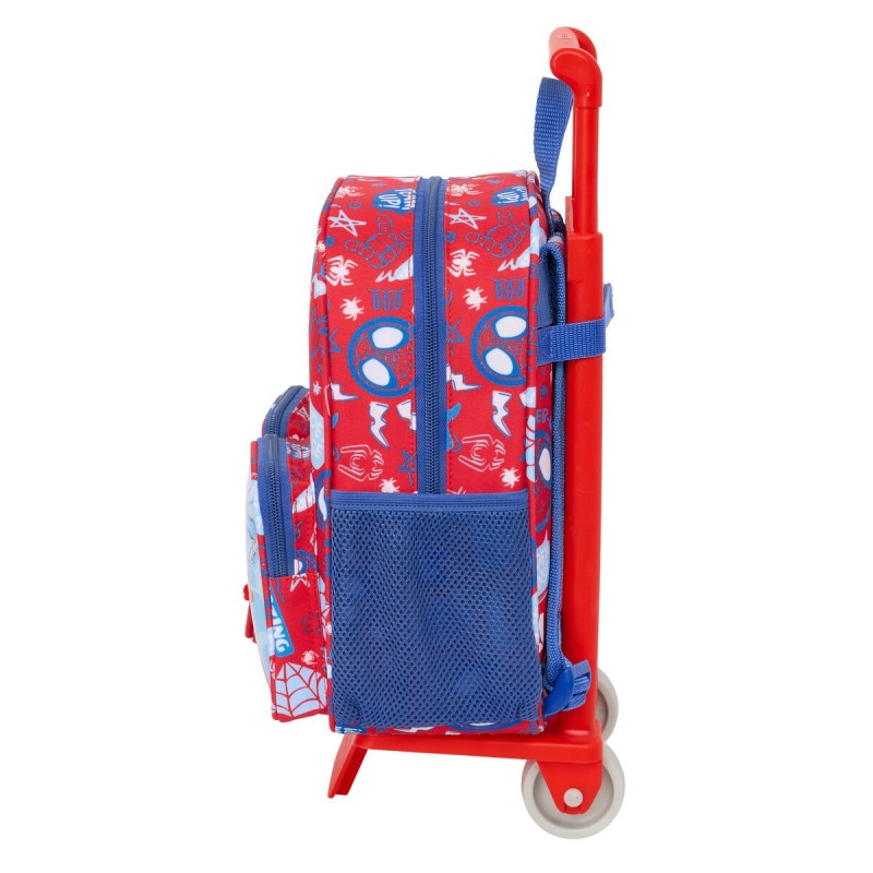 Cartable à roulettes Spider-Man Rescue Bleu Rouge 22 x 27 x 10 cm