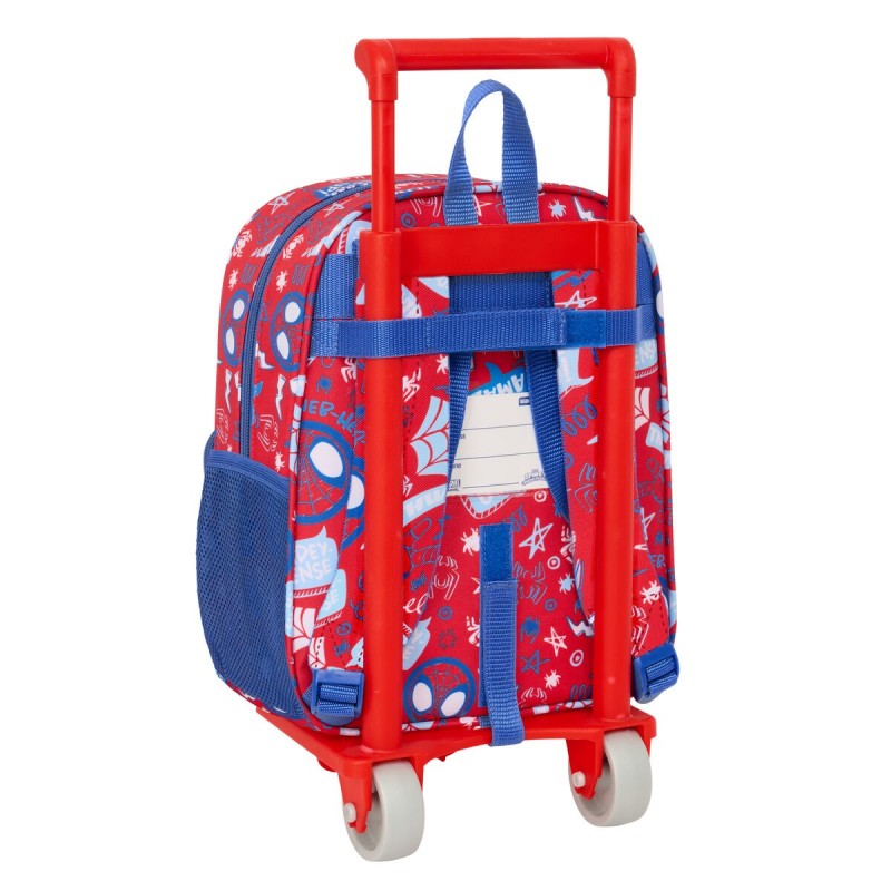 Cartable à roulettes Spider-Man Rescue Bleu Rouge 22 x 27 x 10 cm