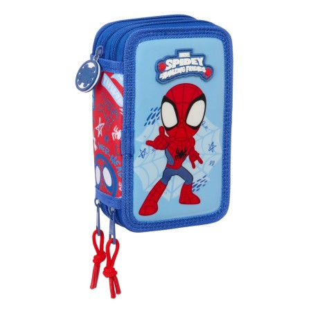 Trousse Scolaire avec Accessoires Spider-Man Rescue Bleu Rouge 12