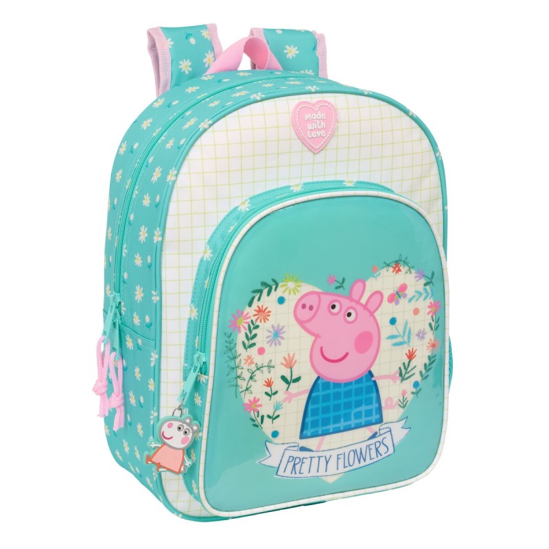 Cartable Peppa Pig Pretty flowers Jaune Menthe 26 x 34 x 11 cm