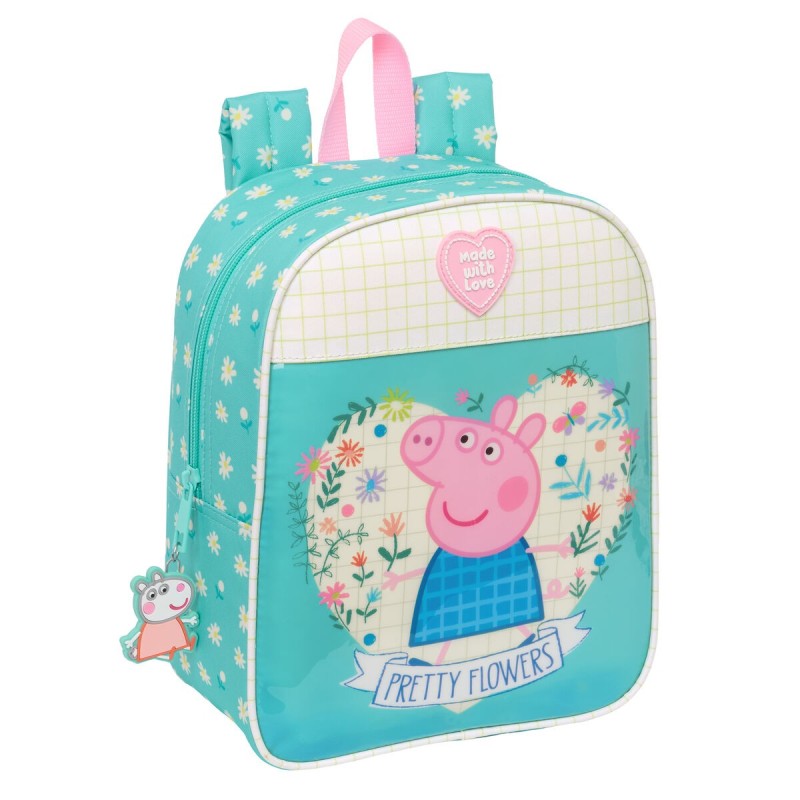 Sac à dos enfant Peppa Pig Pretty flowers Jaune Menthe 22 x 27 x 10 cm