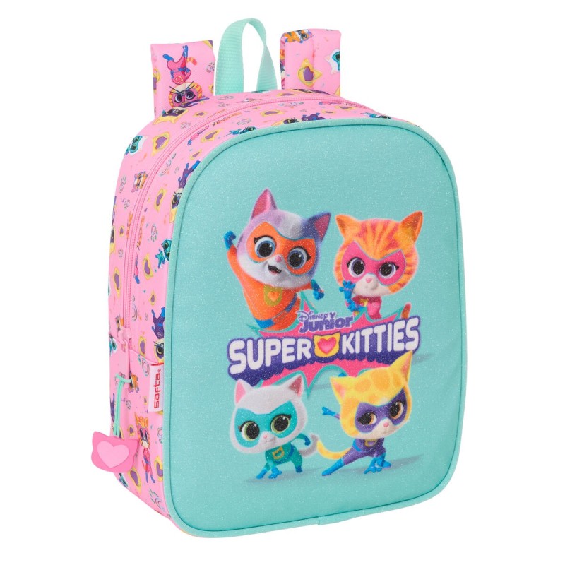 Cartable SuperKitties Rose Turquoise 22 x 27 x 10 cm