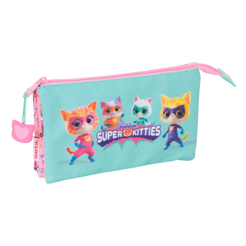 Fourre-tout SuperKitties Rose Turquoise 22 x 12 x 3 cm