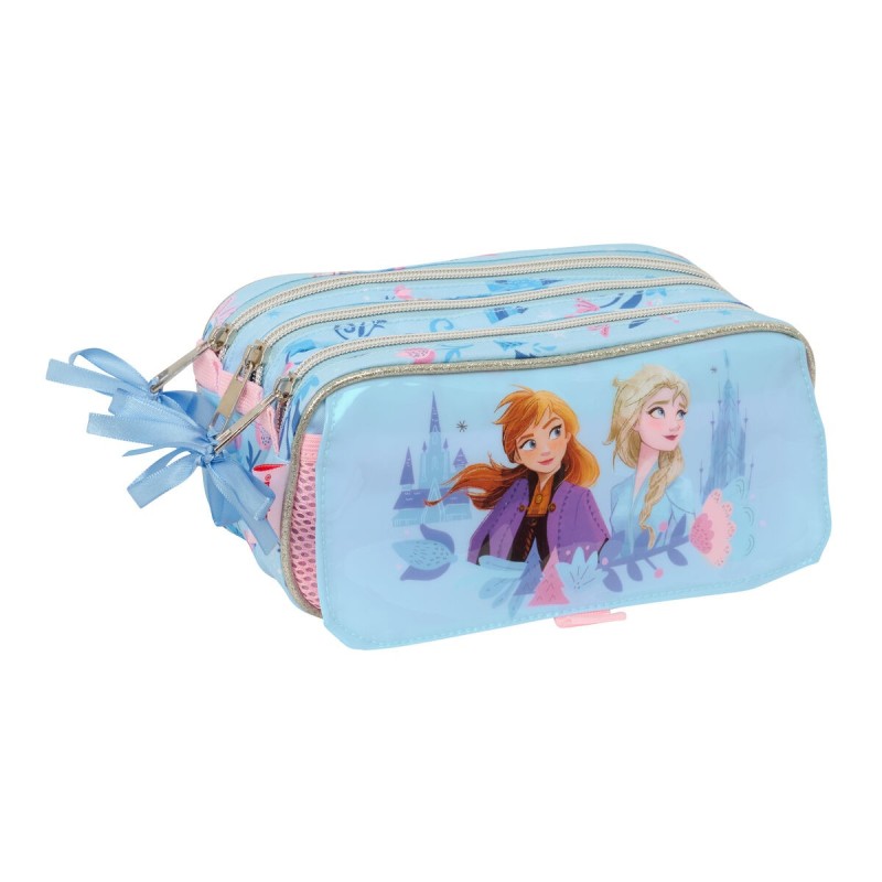 Trousse Fourre-Tout Triple Frozen Ice magic Bleu clair 21