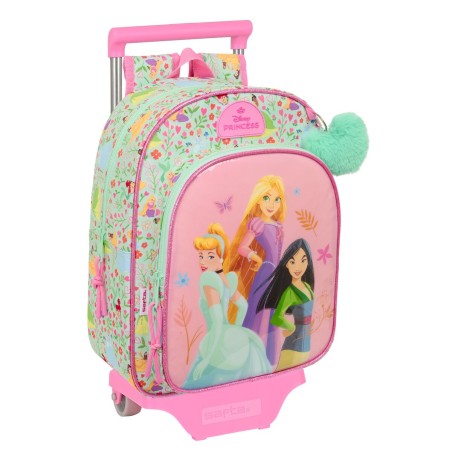 Cartable à roulettes Disney Princess Bloom Vert Rose 26 x 11 x 67 cm 26 x 34 x 11 cm