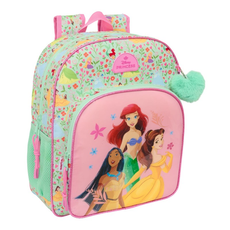 Cartable Disney Princess Bloom Vert Rose 32 x 38 x 12 cm