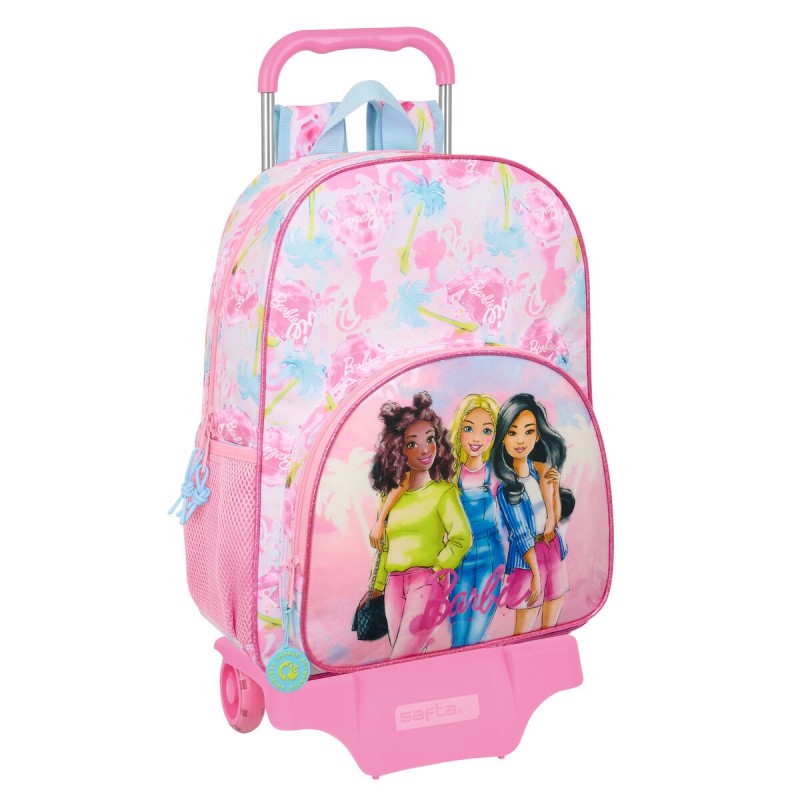 Cartable à roulettes Barbie Painterly Rose Bleu ciel 33 x 42 x 14 cm