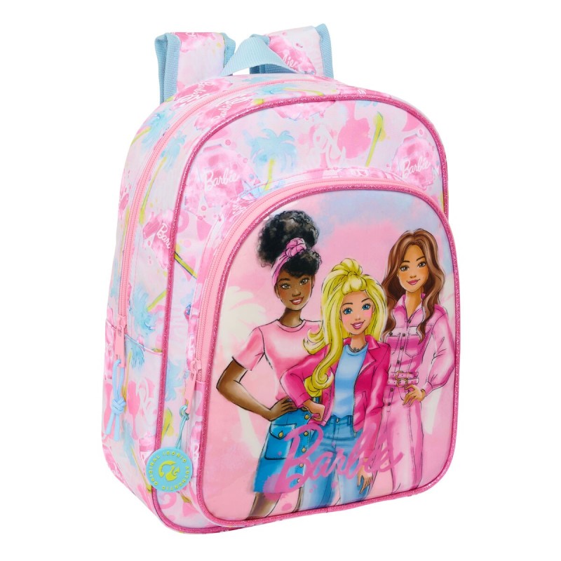 Cartable Barbie Painterly Rose Bleu ciel 26 x 34 x 11 cm