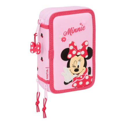 Pochette à crayons triple Minnie Mouse Naive Rose 12