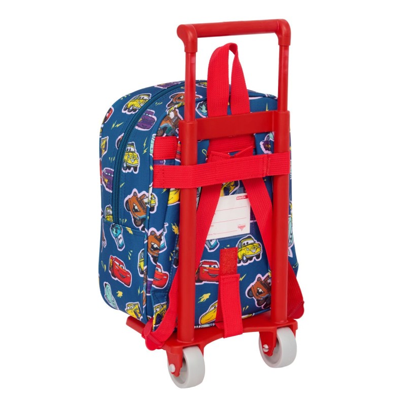 Cartable à roulettes Cars Racing Blue marine 22 x 27 x 10 cm