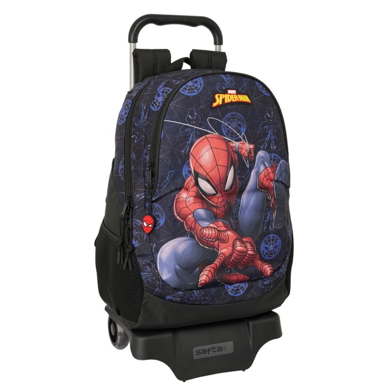 Cartable à roulettes Spider-Man Attack Noir 32 x 44 x 16 cm