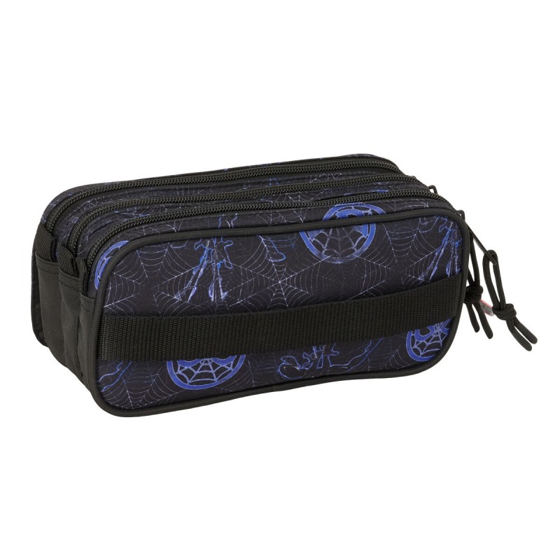 Trousse Fourre-Tout Triple Spider-Man Attack Noir 21,5 x 10 x 8 cm