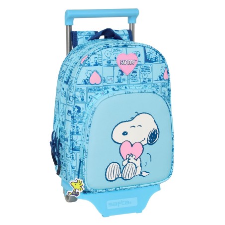 Cartable à roulettes Snoopy Love Bleu 26 x 11 x 67 cm 26 x 34 x 11 cm