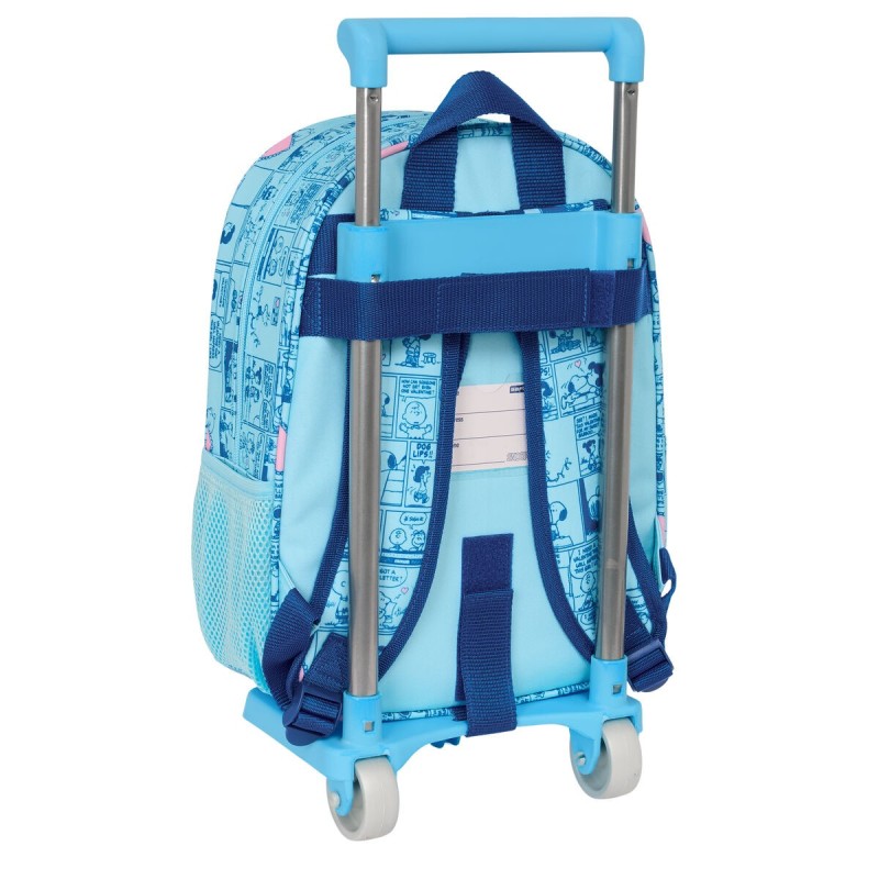 Cartable à roulettes Snoopy Love Bleu 26 x 11 x 67 cm 26 x 34 x 11 cm