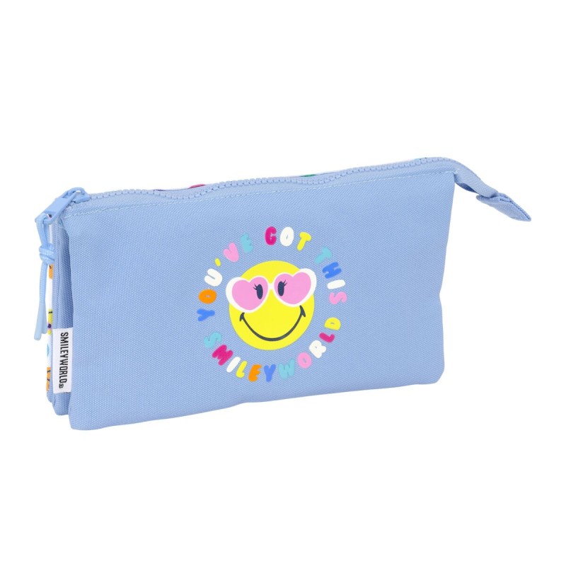 Fourre-tout Smiley Joyful Multicouleur Bleu clair 22 x 12 x 3 cm