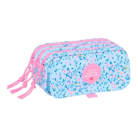 Trousse Fourre-Tout Triple Vicky Martín Berrocal Paraíso Rose Bleu clair 21